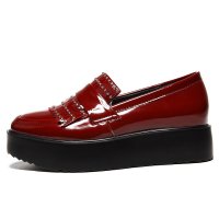 盾狐松糕厚底单鞋女平底鞋潮韩版流苏休闲女鞋皮鞋子2016春季新款21102