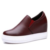 盾狐2016春季新款女鞋平底乐福鞋女休闲圆头厚底鞋内增高时尚鞋子15603