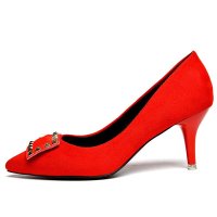 盾狐尖头细跟单鞋女2016春季新款潮高跟时尚女鞋英伦皮鞋工作鞋女5020