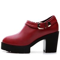 盾狐OL优雅单鞋女高跟防水台英伦皮鞋休闲时尚女鞋潮2016春季新款790