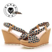 坡跟凉鞋女盾狐2016夏季新款平底松糕厚底女鞋甜美时尚鱼嘴高跟鞋3022-3