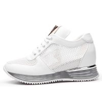 盾狐2016春夏新款透气网纱厚底内增高女鞋单鞋低帮鞋运动休闲鞋女535