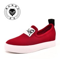 盾狐2016春季新款平底帆布鞋松糕底休闲板鞋懒人乐福鞋内增高女鞋c5193-5