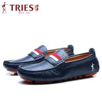 才子男鞋新款2016春季休闲鞋真皮豆豆鞋驾车懒人韩版潮牛皮鞋子H88C7607