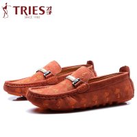 才子男鞋真皮豆豆鞋一脚套懒人蹬驾车鞋头层猪皮轻便潮男士单鞋子H87C7608