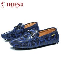 2015秋季才子男鞋豆豆鞋真皮英伦潮鞋休闲鞋蛇纹牛皮男式驾车鞋H67C7604