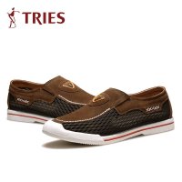 才子男鞋 2016夏季真皮网布套脚低帮鞋透气时尚百搭轻质休闲鞋男H49C8192