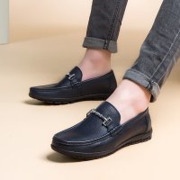 卡帝乐鳄鱼男鞋子英伦休闲鞋男士真皮鞋子潮春季新懒人蹬豆豆鞋男30165AA