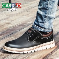 卡帝乐鳄鱼男鞋真皮鞋子英伦复古潮鞋男士大头工装休闲皮鞋秋冬款30159AA