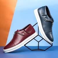 卡帝乐鳄鱼男鞋秋季新品男士休闲鞋英伦风拉链单鞋男厚底透气潮鞋30151AA