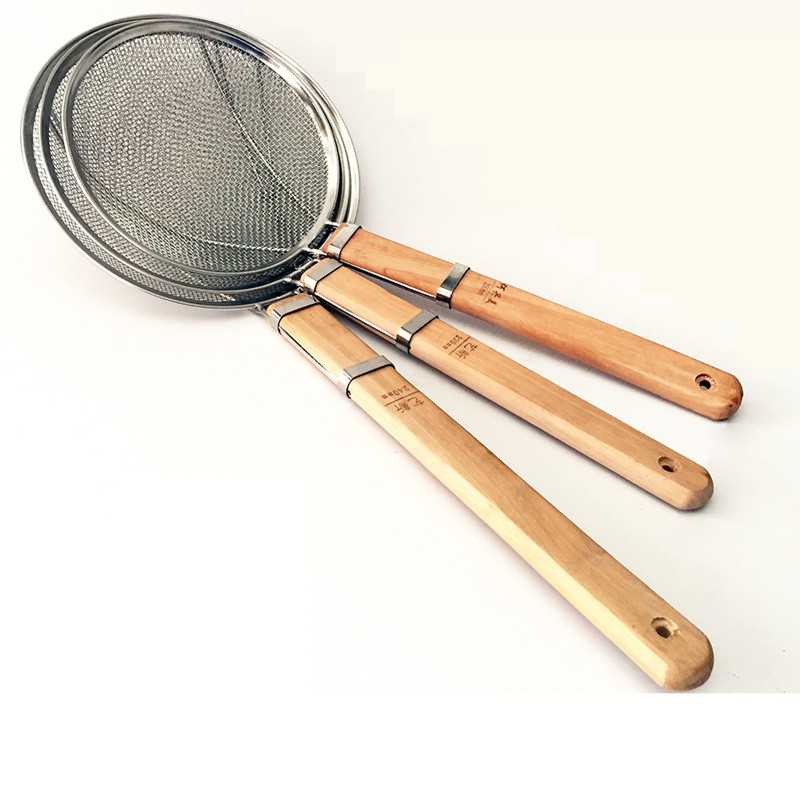 口径30cm木把不锈钢漏勺不锈钢捞篱大漏勺厨房捞面勺油炸捞漏麻辣烫捞