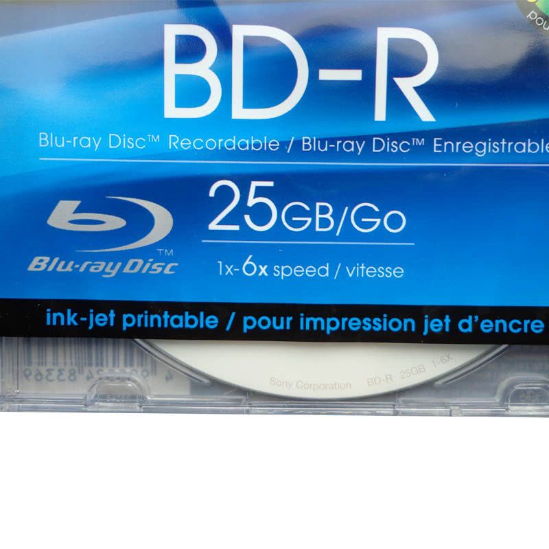 索尼（SONY）台产 蓝光 BD-R 6速 25G 单片盒装 蓝光刻录盘 可打印光盘图片
