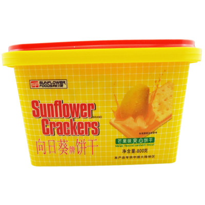 包邮 Sunflower Crackers向日葵牌饼干 800g 芒果味 盒装 夹心饼干