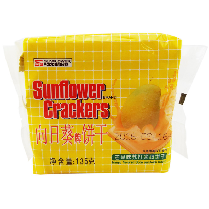 Sunflower Crackers向日葵牌饼干 135g 包装 芒果味 夹心饼干