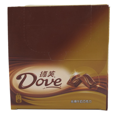 包邮 德芙( Dove) 丝滑牛奶巧克力 排装巧克力 盒装516g(12条× 43g)办公室零嘴休闲零食