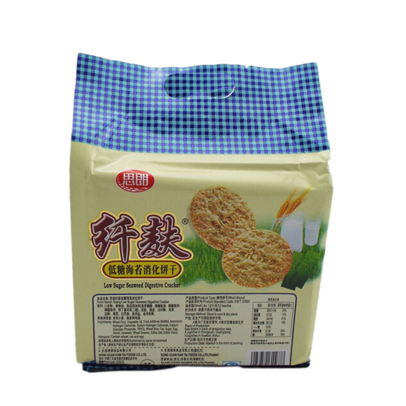 思朗 纤麸 低糖海苔消化饼干 380g袋装 全麦粗粮食品 口感香酥 点心休闲办公零食