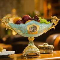 包邮水晶玻璃水果盘美式乡村时尚创意干果盘果盆家居摆件 果盘篓