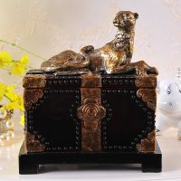 北欧金钱豹工艺品摆件树脂新中式创意室内客厅家居装饰品桌面摆设