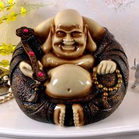 弥勒佛笑口常开招财摆件 客厅软装饰品开业商务礼品 办公室摆设