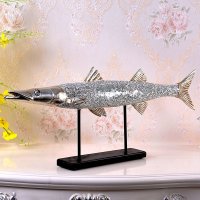 欧式树脂摆件招财鱼工艺品 生日礼物乔迁新居礼品玄关办公桌摆设