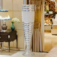 玻璃欧式落地花瓶摆件陶瓷客厅电视柜家居装饰品创意瓷器 L9