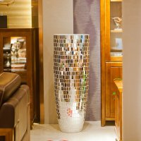 包邮花瓶落地大透明现代时尚花瓶客厅 玻璃粘贴 玻璃酒店大摆件 L20