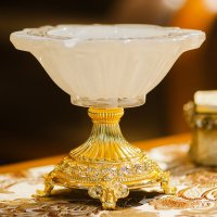 家居客厅摆件高档欧式陶瓷烟缸复古美式装饰品创意大号烟灰缸 KD5