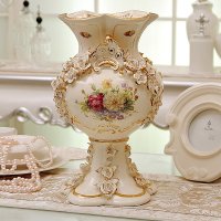 欧式宫廷 景德镇陶瓷装饰花瓶摆件 家居客厅工艺品 创意台面花瓶 【小号】30cm高*18cm肚径