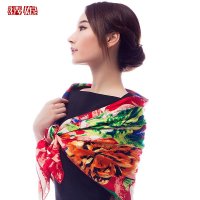 绣娘丝绸烫金大方巾春夏轻奢精品高档真丝桑蚕丝女多功能丝巾围巾
