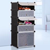 亚思特简易鞋柜 防尘鞋架 组装组合多层树脂简约现代大容量