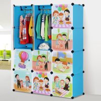 亚思特卡通衣柜简易组合衣柜环保宝宝衣橱婴儿衣物树脂收纳柜