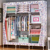 亚思特大号布衣柜 钢管加粗加固25MM钢管简易衣柜 牛津布衣橱