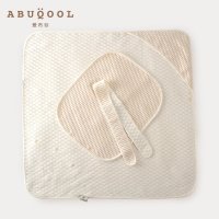 爱布谷婴儿抱被新生儿抱毯纯棉初生宝宝包被彩棉多功能毯子春秋冬