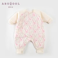 爱布谷负离子棉婴儿哈衣春秋季 秋冬款宝宝保暖内衣纯棉爬衣