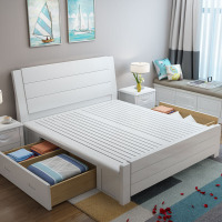 实木床 双人床 1.81.5米新中式现代橡木床 婚床卧室家具组合套装 可定制2.0米