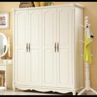 白色四门推拉门衣柜实木衣柜卧室家具组合简易五门对开大衣柜衣橱 衣柜