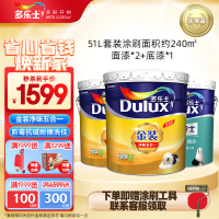 多乐士(dulux)金装五合一净味内墙乳胶漆 油漆涂料 环保墙面漆 A8188+A914套装51L哑光白色