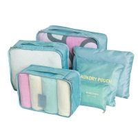 易旅 旅行收纳袋六件套组合衣物整理袋网格收纳套装行李箱分类收纳包