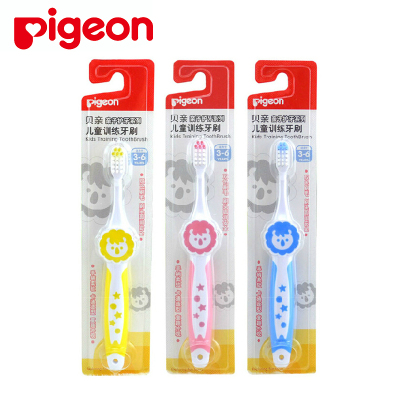 贝亲(Pigeon) 儿童牙刷 婴儿训练牙刷宝宝幼儿护牙牙刷软毛 11805/06/07[颜色随机]