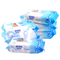 IVORY爱得利湿巾婴幼儿棉柔巾儿童湿纸巾宝宝无香型湿巾纸80抽*5包