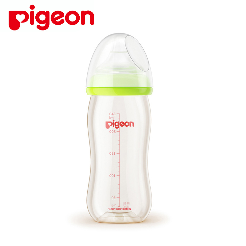 Pigeon/贝亲 PPSU奶瓶 自然实感宽口径奶瓶AA74绿色240ml