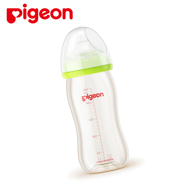 Pigeon/贝亲 PPSU奶瓶 自然实感宽口径奶瓶AA74绿色240ml