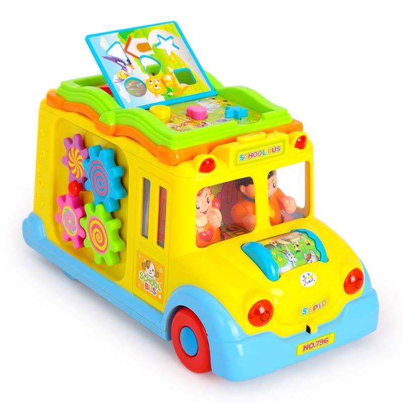 汇乐玩具796益智玩具796智育校园巴士儿童男孩汽车玩具车图片