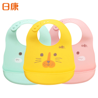 日康宝宝吃饭围兜饭兜防水儿童食饭兜围嘴硅胶超软婴儿围兜兜喂饭RK-X4007