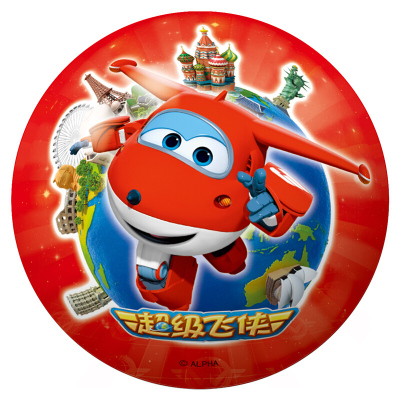 伊诺特 儿童皮球拍拍球打气筒组合 户外运动玩具充气球 6寸超级飞侠拍拍球 [红色]直径15cm
