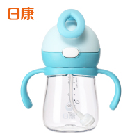 日康儿童水杯 吸管杯防呛防漏宝宝学饮杯喝水杯子饮水水壶RKB1028[蓝色]