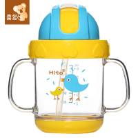 喜多吸管杯 幼儿园宝宝防漏吸管杯TRITAN 儿童防摔学饮杯180ml 婴儿水杯CDH31290-小鸡