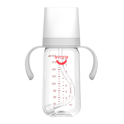 爱得利新生婴儿初生奶瓶宽口径大宝宝Tritan杯 耐摔塑料奶瓶 带手柄吸管240ML [EA-103]
