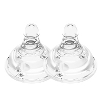 爱得利新生婴儿奶嘴用品宽口径硅胶通用仿真母乳实感防胀气奶嘴S圆孔*2个装[EB-101]