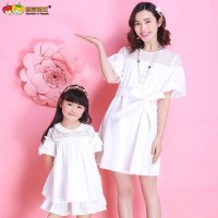 草莓南瓜亲子装2016新款春装母女装连衣裙短袖夏装韩版女童潮